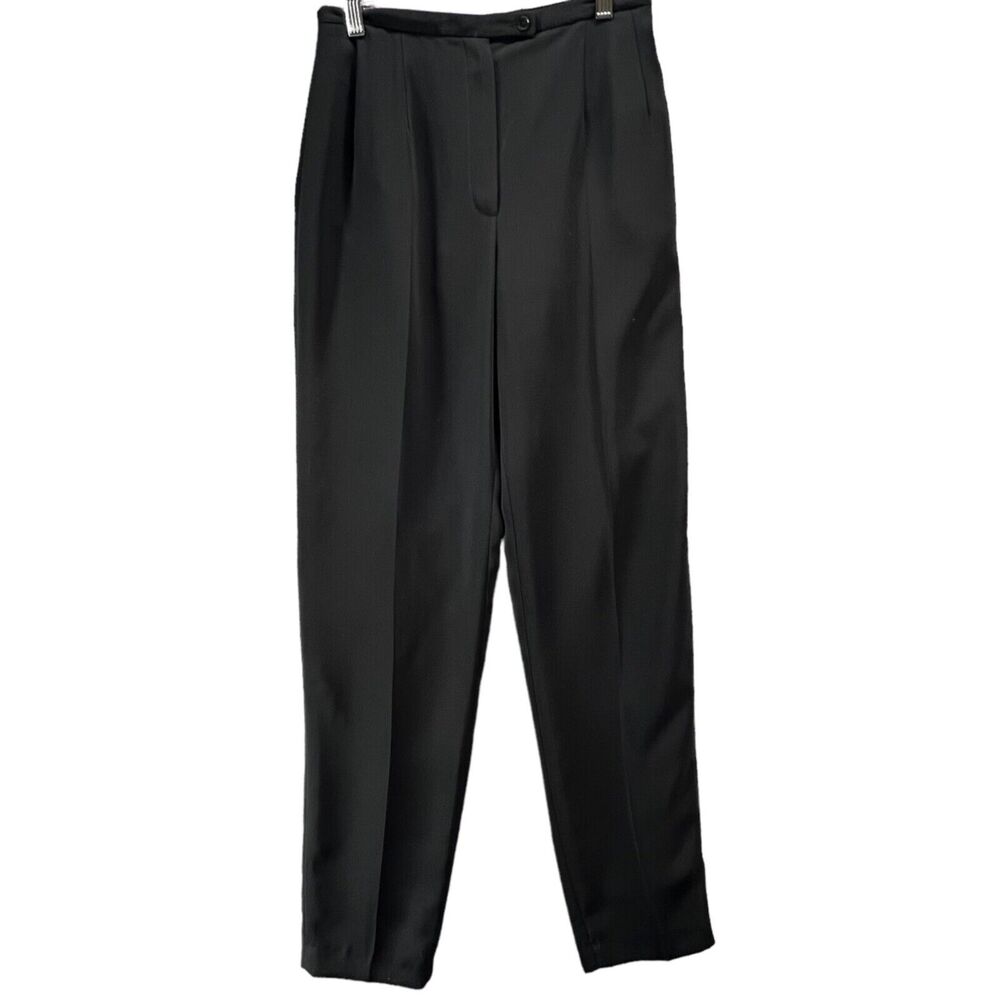 Bern & Mort Pants Womens 6 Black Pleated High Waist Tapered Dress Trouser Office